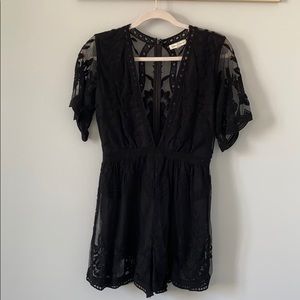 Black lace romper